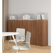 Armoire à portes battantes Segno - Dellarovere. - Basse, Noyer