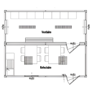 Base-vie chantier - réfectoire - vestiaires - 6.00m x 4.88m