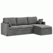 Canapé Gris foncé 198 x 134 x 80 cm Velours Modèle Atlas Office Urban - 8721364377691