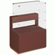 Comptoir vitrine L92xP60xH135cm 2portes couliss.Verre - 2 tiroirs -  lie de vin