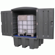 Cuve fermée finition PE pour 1 cubi de 1000 L avec toit fixe - 1500x1500x2210 mm - 350 kg