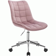 FAUTEUIL DE BUREAU TABOURET DE TRAVAIL EN VELOURS ROSE 19_0000245 FAUTEUIL DE BUREAU TABOURET DE TRAVAIL EN VELOURS ROSE 19_0000245