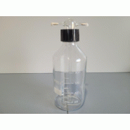 Flacon laveur de gaz avec bouchon à vis, gradué, 1.000 ml - Quantité : 10 Flacon laveur de gaz avec bouchon à vis, gradué, 1.000 ml - Quantité : 10