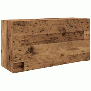 Helloshop26 - Armoire murale de salle de bain multifonctionnelle vintage rangement 80 x 25 x 40 cm en bois d'ingénierie vieux bois 02_0051283 - Bois