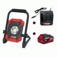 KS TOOLS - 150.4358F-A1 - Projecteur de chantier - projecteur sur batterie 3000 lumens - lampe de chantier - avec batterie et chargeur - 3663389004556