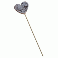 Pics décoratifs coeur bois bouleau Long. 25cm - par 12