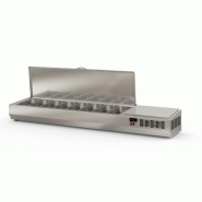 Présentoir à ingrédients 2020mm 8 GN 1/3 couvercle inox Coreco