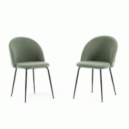 RATTATAN Lot de 2 chaises en tissu teddy d’intérieur, pieds en métal, rembourrées pour cuisine, salle à manger, restaurant – Sara Teddy – Ve RATTATAN Lot de 2 chaises en tissu teddy d’intérieur, pieds en métal, rembourrées pour cuisine, salle à manger, restaurant – Sara Teddy – Ve