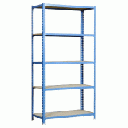 SimonRack Étagère Rangement 1800x800x400 mm, 5 niveaux, plateaux en bois, charge 150 kg par niveau, Bleu - Maderclick - métal 8435104937280