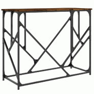 Table console chêne fumé 100x40x80 cm bois d'ingénierie Modèle Atlas Focus - 834117