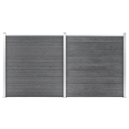 Vidaxl clôture de jardin wpc 353x186 cm gris 3053225