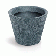 WellHome - Pot en polyéthylène rotomoulé 41L Ø48x38cm en coloris Granit - Tubra Round - gris plastique WH17297