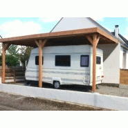 Abri camping-car ouvert caravane / structure en bois / toiture plate / 3.11 x 3.20 m