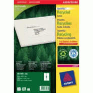 AVERY 800 étiquettes recyclées blanches, format 99,1 x 67,7 mm (100 feuilles A4 / cdt) - 4004182055922