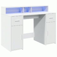 Bureau avec lumières LED blanc 120x55x91 cm bois d'ingénierie Modèle Atlas Office Pro Ligne - 8721158402462