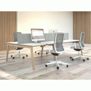 Bureau bench 4 personnes - pieds bois massif - Carbone Wood - 120/140 x 80 cm - pas cher Bureau bench 4 personnes - pieds bois massif - Carbone Wood - 120/140 x 80 cm - pas cher