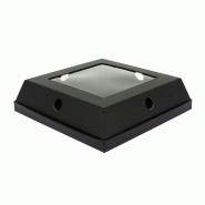 Cloche a fromages carton carrée kraft noir avec fenêtre 25x25x6,8cm - par 20