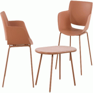 CLP Groupe de sièges Velvena Terre cuite/2 chaises - rouge plastique 326209