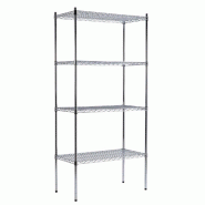 Étagère métallique - 4 tablettes - L90xP45xH160cm - système Pyx - acier