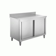 GastroHero Armoire de travail en inox Basic 140x70 avec dosseret 100 mm - argenté inox ASSB147A