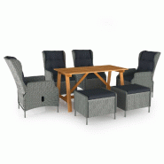 Helloshop26 - Ensemble de salle à manger de jardin meuble extérieur 7 pièces gris clair 02_0013969 - gris Bois massif 3000129191532