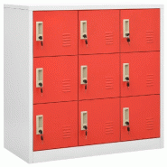 Helloshop26 - Lot de 2 armoires à casiers modernes avec serrures 90 x 45 x 92 cm en acier gris 02_0055166 - gris acier 3000238844138
