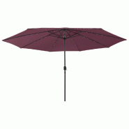 Helloshop26 - Parasol d'extérieur avec led et mât en métal 400 cm bordeaux 02_0008181 - métal 3000437747766
