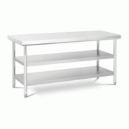 Helloshop26 - Table de travail acier inoxydable inox cuisine plan professionnel de boucher (60 x 180 cm, 3 niveaux, capacité de 600 14_0005082 - 3000 Helloshop26 - Table de travail acier inoxydable inox cuisine plan professionnel de boucher (60 x 180 cm, 3 niveaux, capacité de 600 14_0005082 - 3000