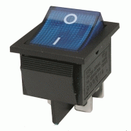 Interrupteur à bascule - rectangle - 2 positions - bleu