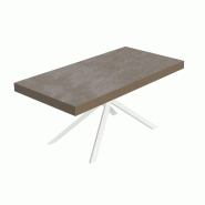 Itamoby Table Extensible Niket Gris Tourterelle 200/304X90 Cm Avec Pieds Blancs - beige 8050598058619