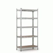 IvoQ Étagère de rangement – 180 x 90 x 40 cm – 5 étagères réglables – Capacité de charge de 875 kg – Acier galvanisé - acier 8721335300727 IvoQ Étagère de rangement – 180 x 90 x 40 cm – 5 étagères réglables – Capacité de charge de 875 kg – Acier galvanisé - acier 8721335300727
