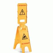 Panneau de signalisation ?Attention sol glissant? À trois parties