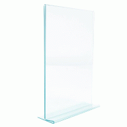 Porte visuel A4 vertical - glass look imitation aspect verre - Transparent PMMA