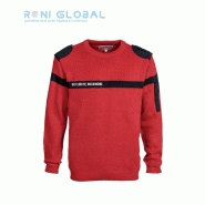 Pull de travail sécurité incendie en acrylique/laine - City Guard - Renforcé épaules et coudes, broderie sécurité incendie_0