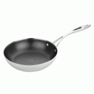 Sauteuse (L)205 mm en inox et aluminium avec revêtement Tri-Shield, compatible tous feux