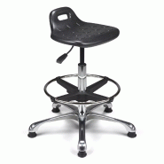 Tabouret technique polyuréthane avec dossier intégré So Udine - Levier latéral, Sans_0