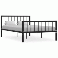 VidaXL Cadre de lit sans matelas noir métal 120x200 cm Modèle Gervioris - 284570