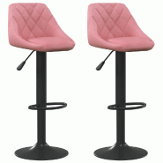 VidaXL Tabourets de bar lot de 2 rose velours Modèle Flex Évasion Pro - rose 335354