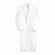 WellHome - Peignoir L/XL 100% Coton 360GSM Nid d'Abeille couleur Blanc - L/XL blanc WH0595