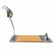 WellHome - Support à jambon IBERIA Luxe avec tête rotative en bois et acier inoxydable 49,5 x 16 x 30 cm - marron inox WH15384