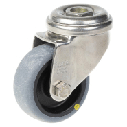 Roulette pivotante de 50 mm en acier inoxydable avec thermoplastique gris conducteur d'électricité Roulette pivotante de 50 mm en acier inoxydable avec thermoplastique gris conducteur d'électricité
