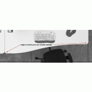 Bureau vague Sigma - Mobel Linea - Blanc 9010, 140, Acacia clair, Droite