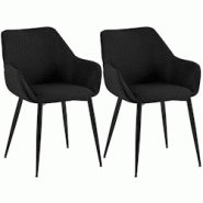 CLP Chaise de salle à manger Luena Noir /Tissu - noir textile 327453 CLP Chaise de salle à manger Luena Noir /Tissu - noir textile 327453