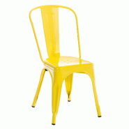 CLP Chaise empilable en métal Benedikt Jaune - jaune métal 10858107 CLP Chaise empilable en métal Benedikt Jaune - jaune métal 10858107