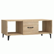 Décoshop26 - Table basse avec tiroir design moderne 102 x 50 x 40 cm bois d'ingénierie couleur chêne DEC038897 - Bois massif 3000264097546