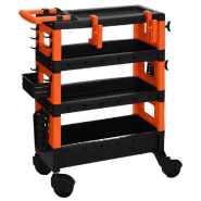 Fx-tools chariot à outils à 4 niveaux noir et orange 447439