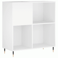 Helloshop26 - Armoire à disques classique spacieuse 84,5 x 38 x 89 cm meuble robuste style industriel en bois blanc 02_0049159 - blanc Bois massif 30