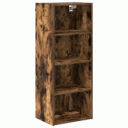 Helloshop26 - Armoire suspendue moderne avec grand espace de stockage 40 x 29,5 x 100 cm en bois d'ingénierie chêne fumé 02_0053509 - Bois massif 3
