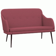 Helloshop26 - Banc banquette 110 x 76 x 80 cm tissu rouge bordeaux 02_0010509 - rouge métal 3000578747762