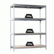 PROREGAL Étagère pour charges lourdes BIG WOOD YETI FOUR | HxLxP 200x180x45cm | Charge du compartiment 400kg | Galvanisé - gris métal PR_RS20-18 PROREGAL Étagère pour charges lourdes BIG WOOD YETI FOUR | HxLxP 200x180x45cm | Charge du compartiment 400kg | Galvanisé - gris métal PR_RS20-18